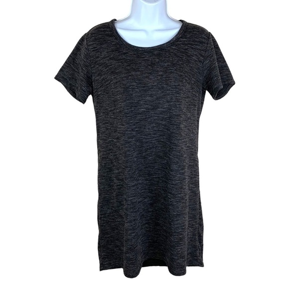 32 Degrees Grey Heather Knit Short Sleeve Dress Or Tunic Medium Stretch - Picture 1 of 12